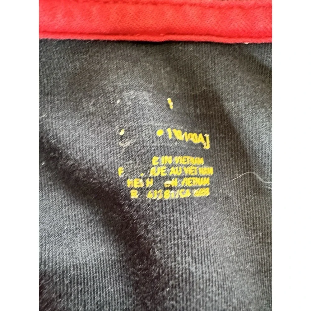 Polo Ralph Lauren Track Jacket Mens‎ Large Black Red White Full Zip 100% Cotton